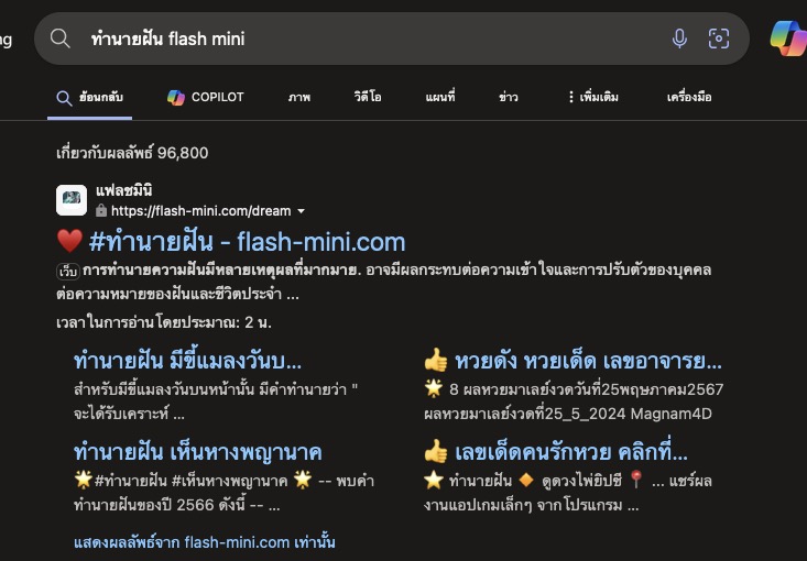 bing ทำนายฝัน flash mini 