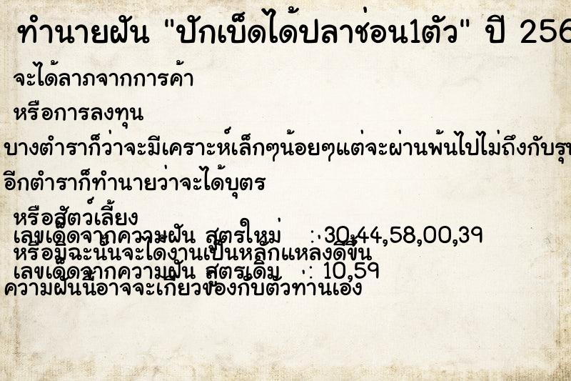 ทำนายฝัน #ทำนายฝัน #ปักเบ็ดได้ปลาช่อน1ตัว  เลขนำโชค 