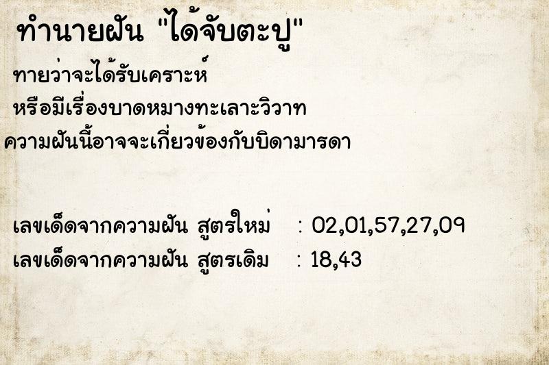 ทำนายฝัน ได้จับตะปู