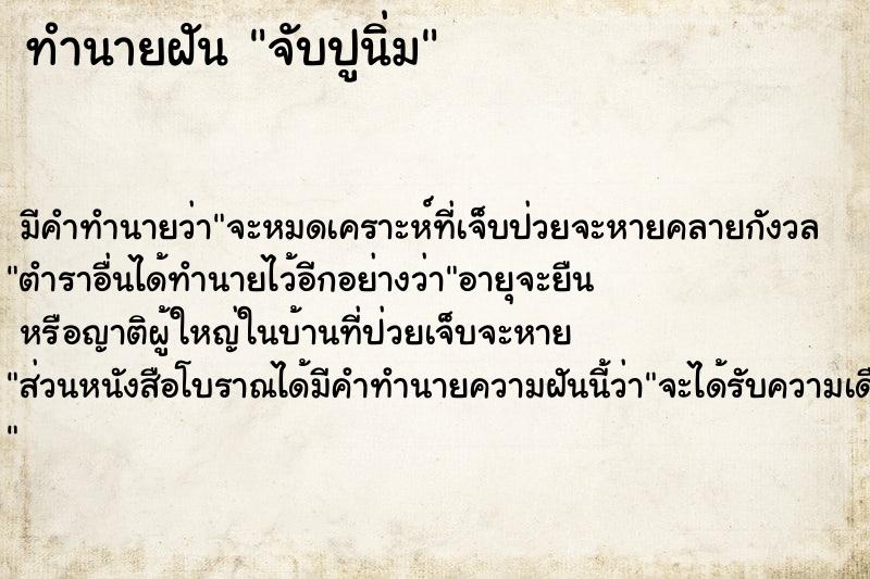 ทำนายฝัน จับปูนิ่ม