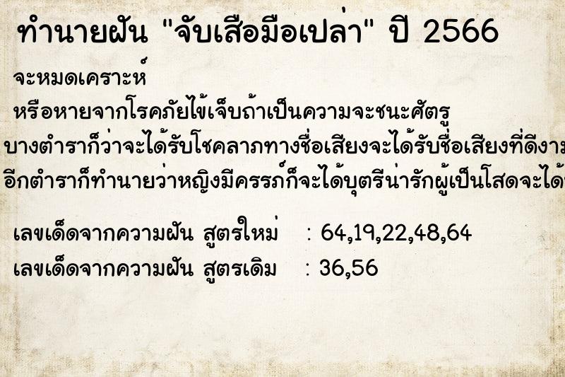 ทำนายฝัน จับเสือมือเปล่า