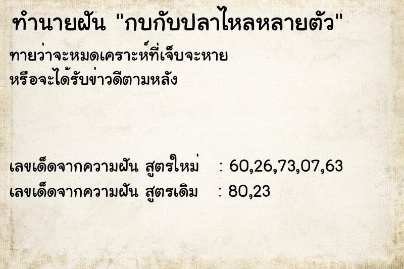 ทำนายฝัน กบกับปลาไหลหลายตัว