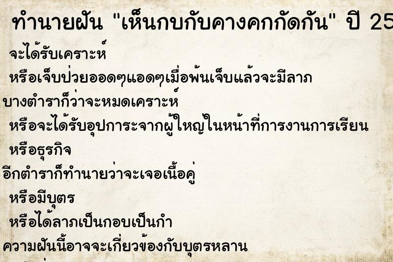 ทำนายฝัน เห็นกบกับคางคกกัดกัน  เลขนำโชค 