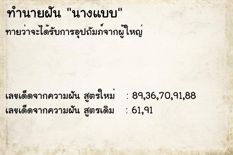 ทำนายฝัน นางแบบ