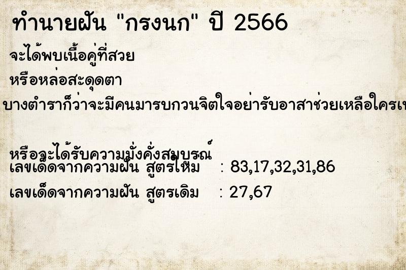 ทำนายฝัน กรงนก