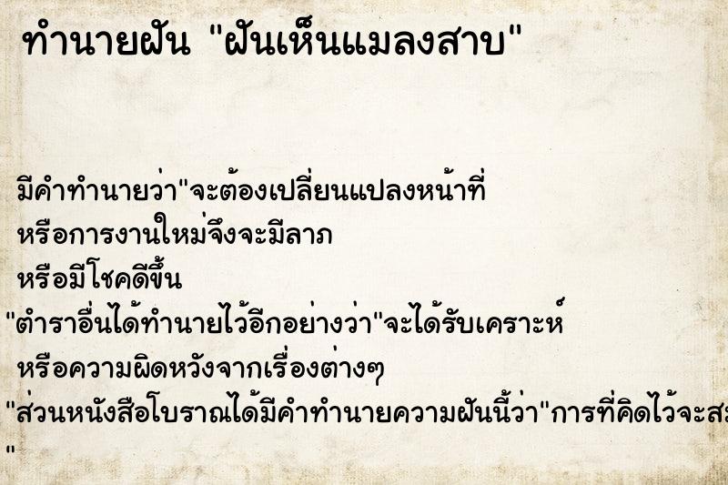 ทำนายฝัน ฝันเห็นแมลงสาบ