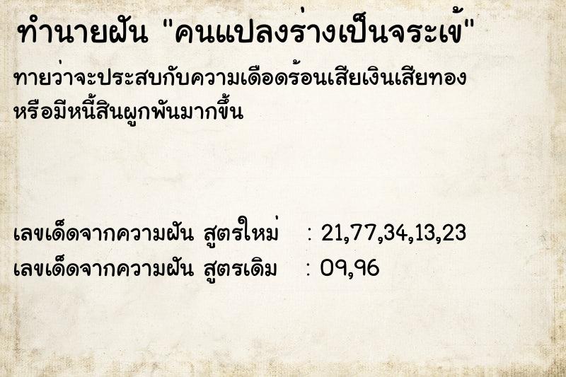 ทำนายฝัน คนแปลงร่างเป็นจระเข้