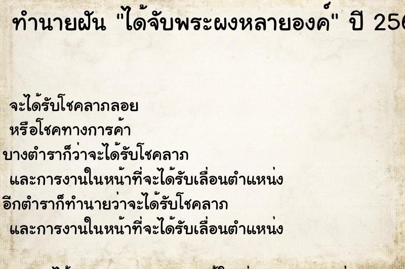 ทำนายฝัน ได้จับพระผงหลายองค์