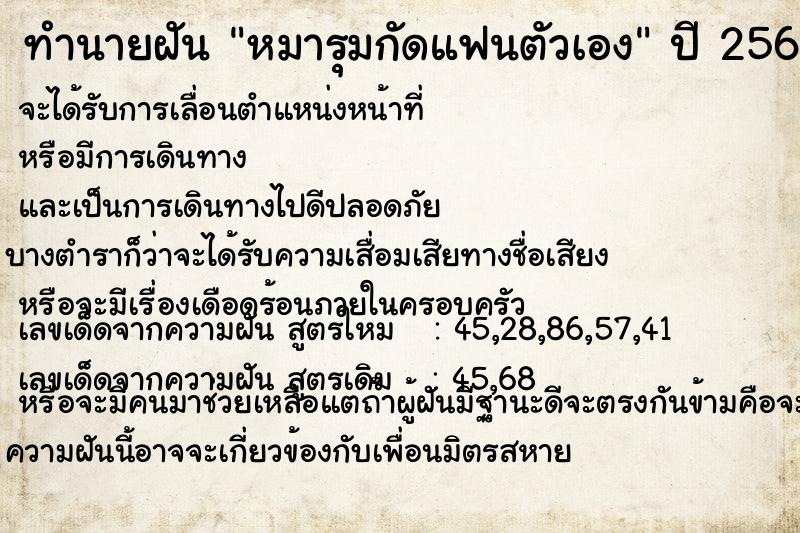 ทำนายฝัน หมารุมกัดแฟนตัวเอง