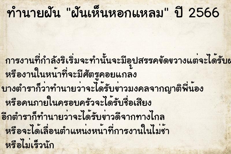 ทำนายฝัน ฝันเห็นหอกแหลม