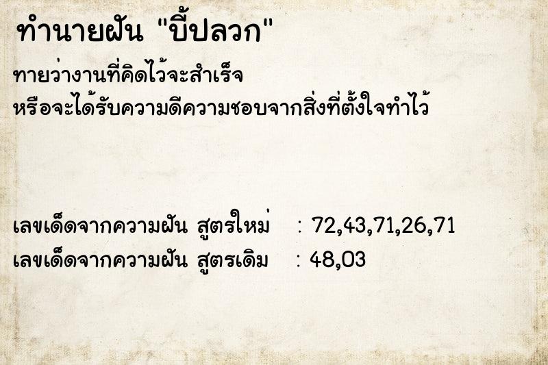 ทำนายฝัน บี้ปลวก  เลขนำโชค 