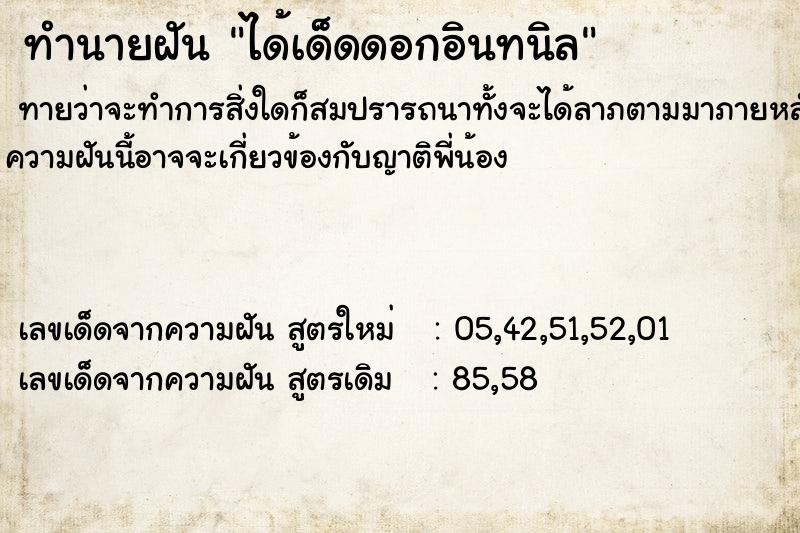 ทำนายฝัน ได้เด็ดดอกอินทนิล