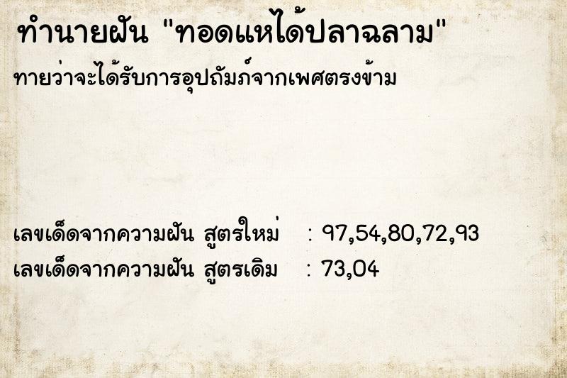 ทำนายฝัน ทอดแหได้ปลาฉลาม