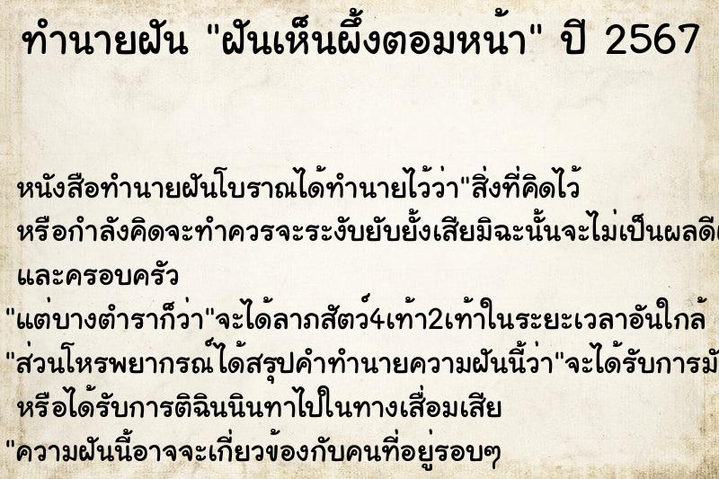 ทำนายฝัน ฝันเห็นผึ้งตอมหน้า