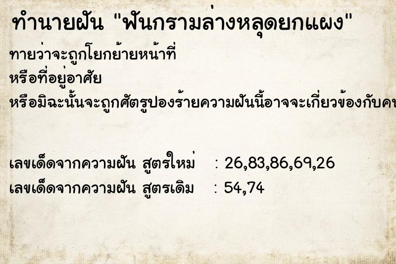 ทำนายฝัน ฟันกรามล่างหลุดยกแผง