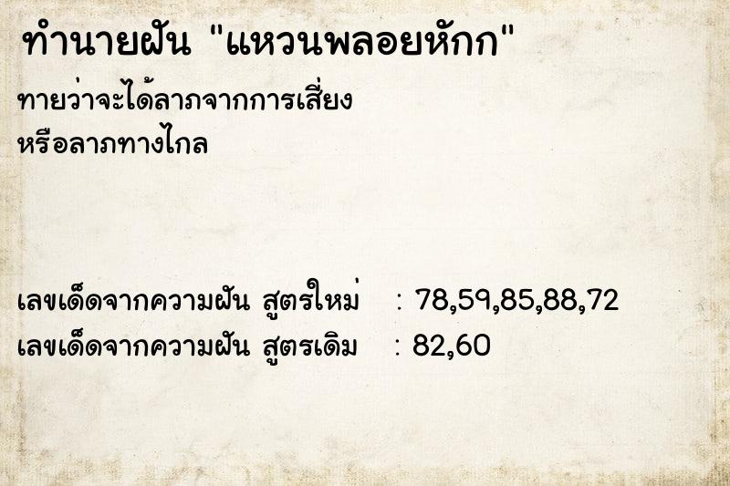 ทำนายฝัน แหวนพลอยหักก  เลขนำโชค 