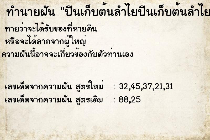 ทำนายฝัน ปีนเก็บต้นลำไยปีนเก็บต้นลำไย