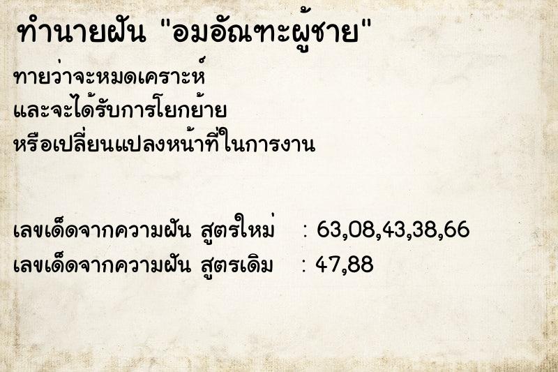 ทำนายฝัน อมอัณฑะผู้ชาย