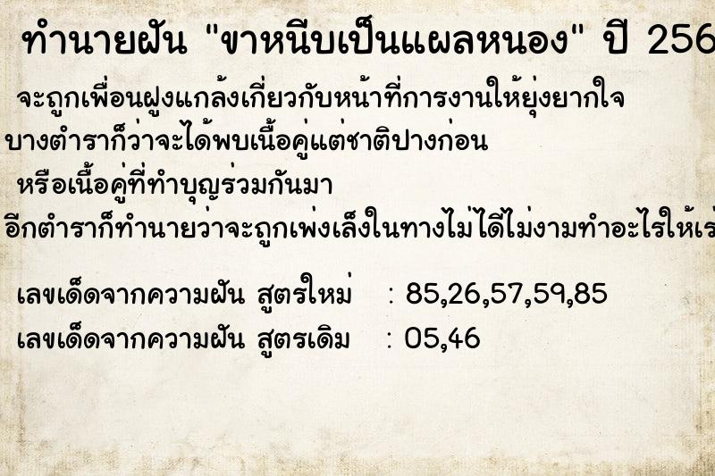 ทำนายฝัน ขาหนีบเป็นแผลหนอง  เลขนำโชค 