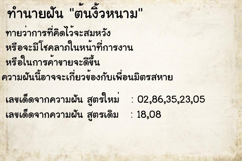 ทำนายฝัน ต้นงิ้วหนาม  เลขนำโชค 