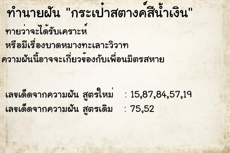 ทำนายฝัน กระเป๋าสตางค์สีน้ำเงิน