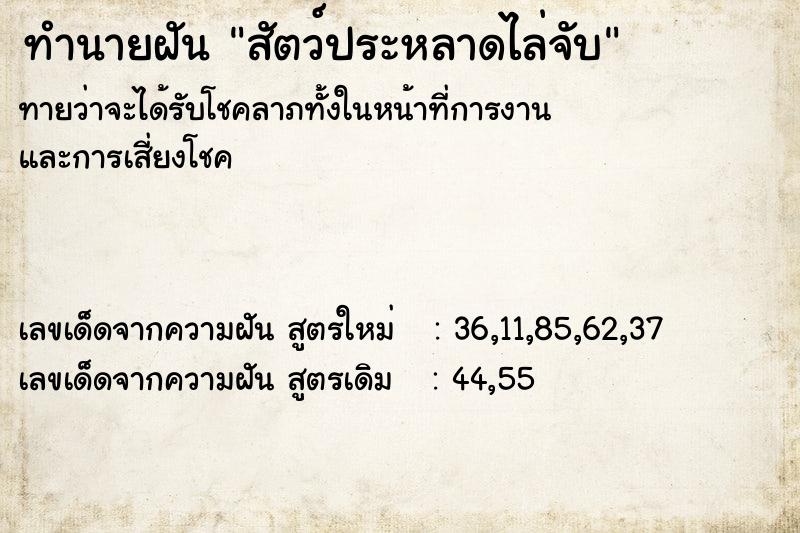 ทำนายฝัน สัตว์ประหลาดไล่จับ