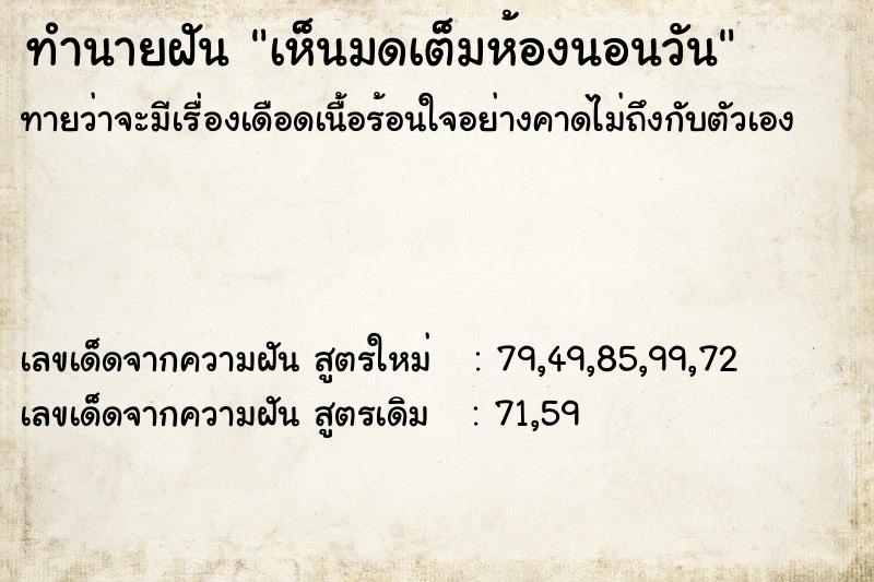 ทำนายฝัน เห็นมดเต็มห้องนอนวัน