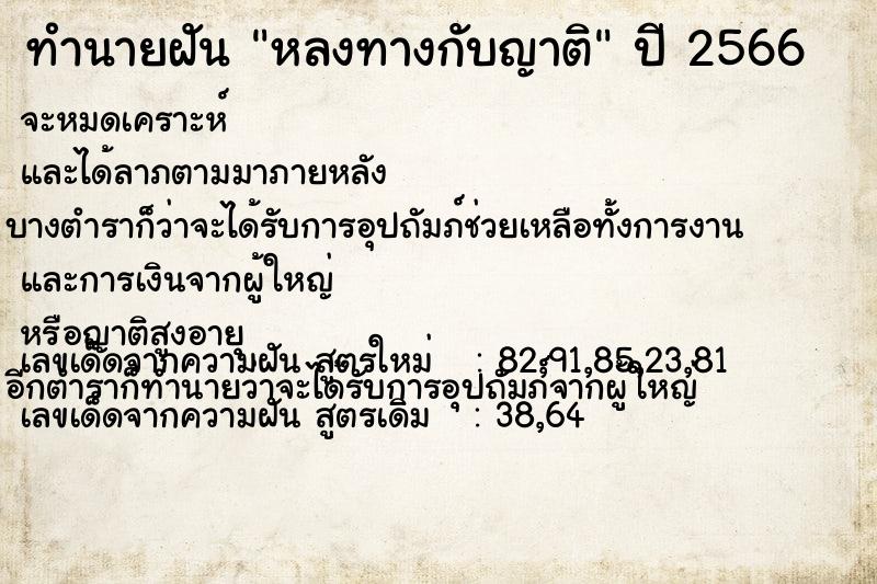 ทำนายฝัน หลงทางกับญาติ