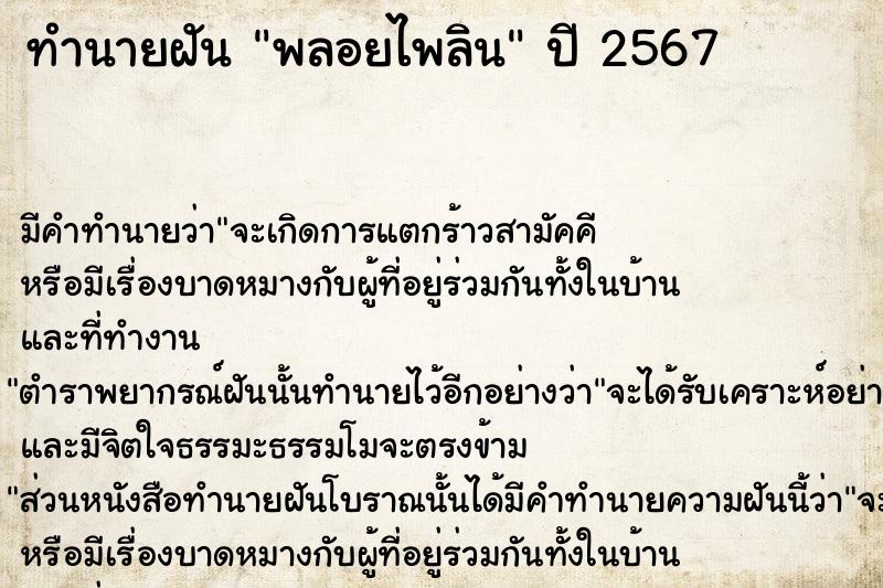 ทำนายฝัน พลอยไพลิน