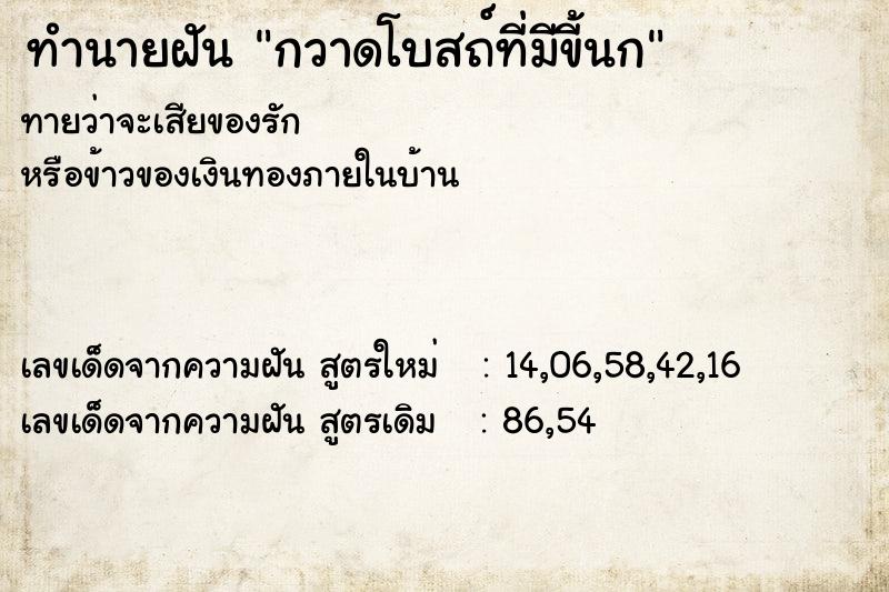 ทำนายฝัน กวาดโบสถ์ที่มีขี้นก