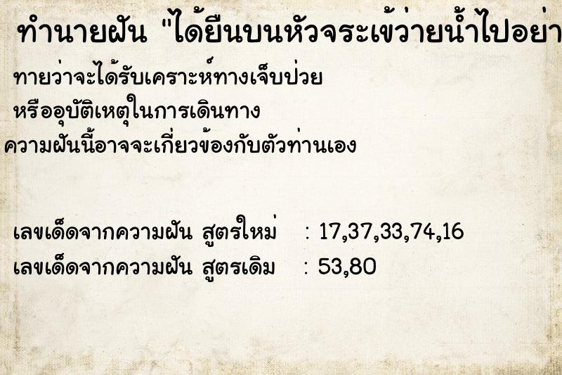 ทำนายฝัน ได้ยืนบนหัวจระเข้ว่ายน้ำไปอย่างเร็ว