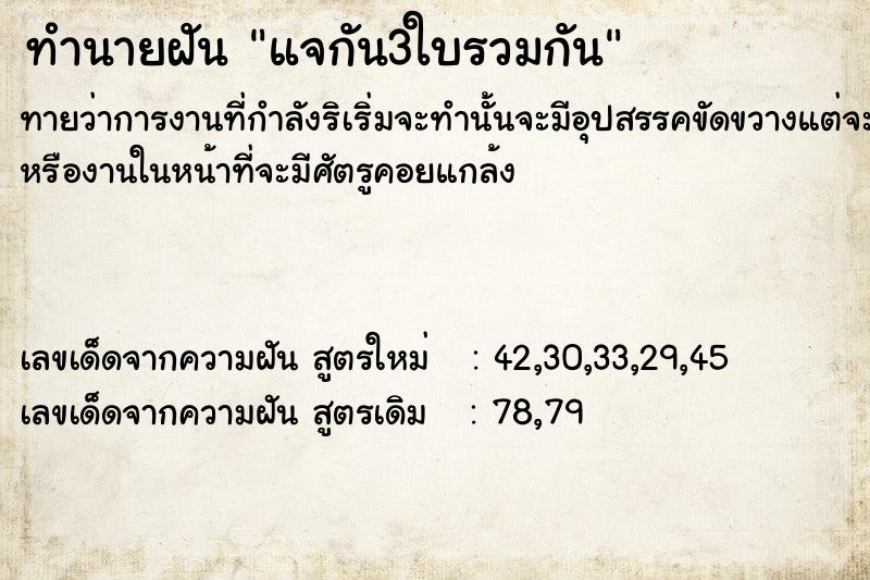 ทำนายฝัน แจกัน​3​ใบ​รวมกัน