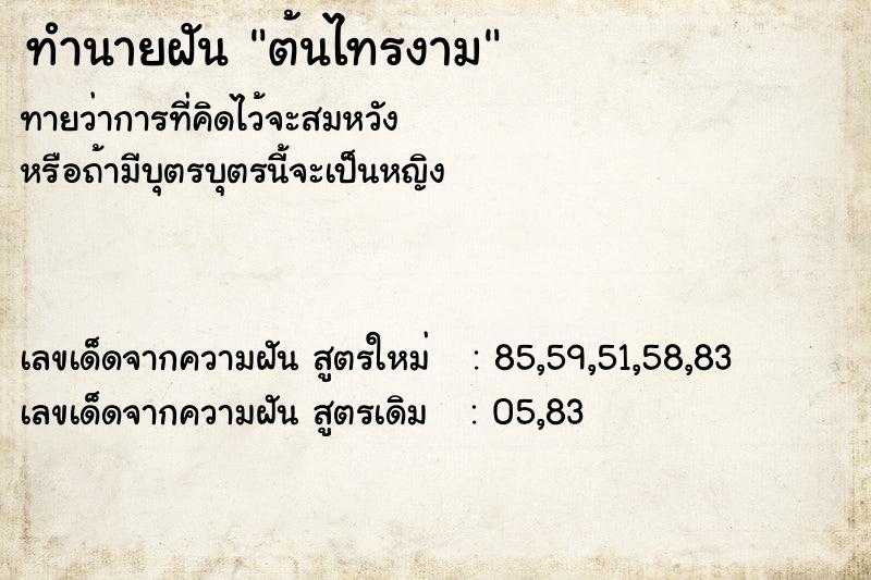 ทำนายฝัน ต้นไทรงาม