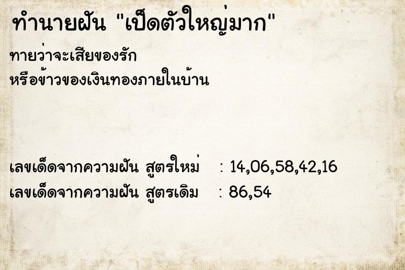 ทำนายฝัน เป็ดตัวใหญ่มาก