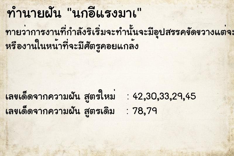 ทำนายฝัน นกอีแรงมาà