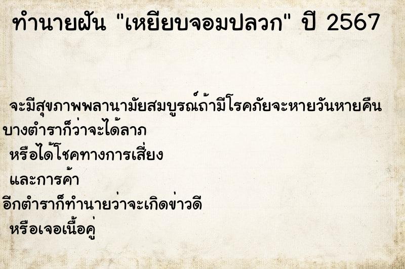 ทำนายฝัน เหยียบจอมปลวก  เลขนำโชค 