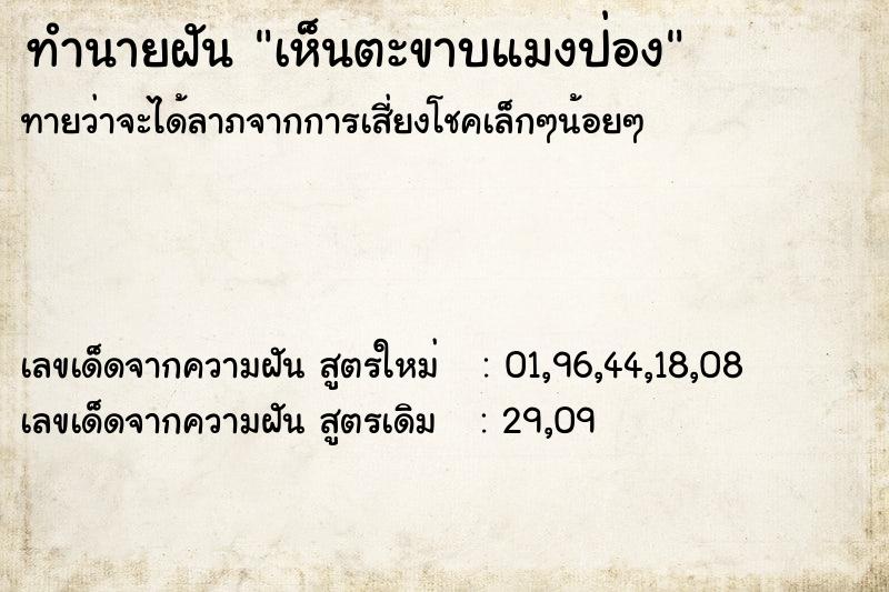 ทำนายฝัน เห็นตะขาบแมงป่อง