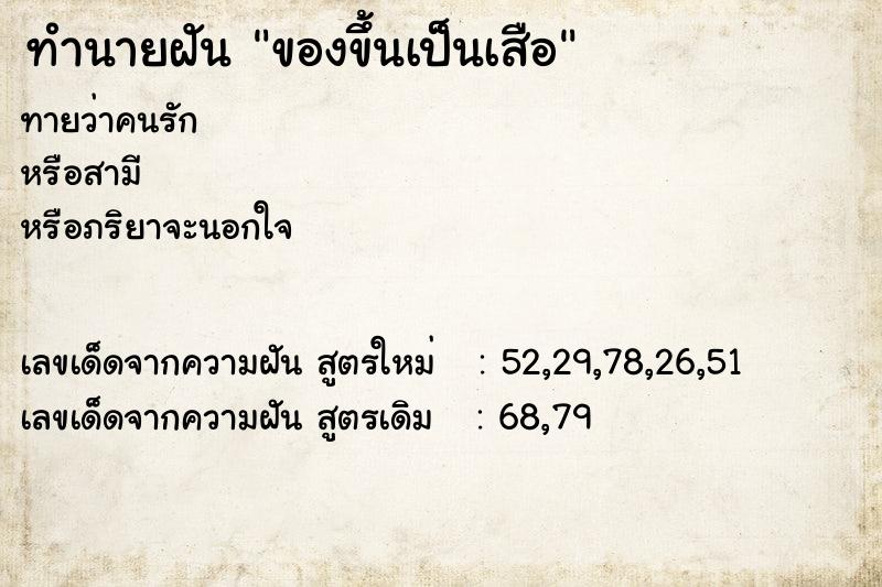 ทำนายฝัน ของขึ้นเป็นเสือ