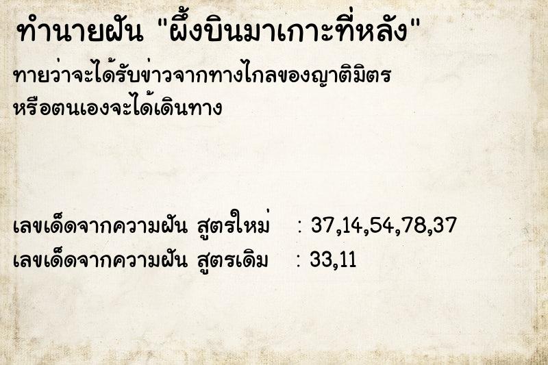 ทำนายฝัน ผึ้งบินมาเกาะที่ีหลัง