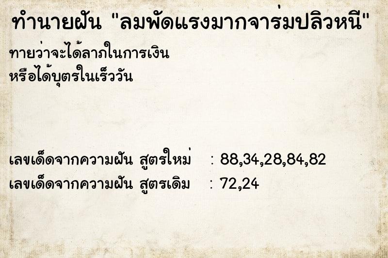 ทำนายฝัน ลมพัดแรงมากจาร่มปลิวหนี