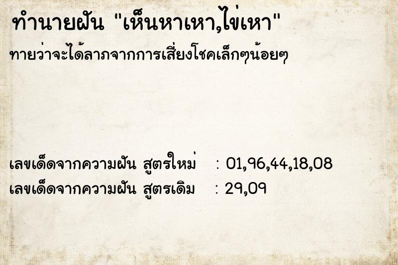 ทำนายฝัน เห็นหาเหา,ไข่เหา