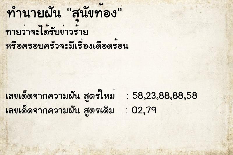 ทำนายฝัน สุนัขท้อง