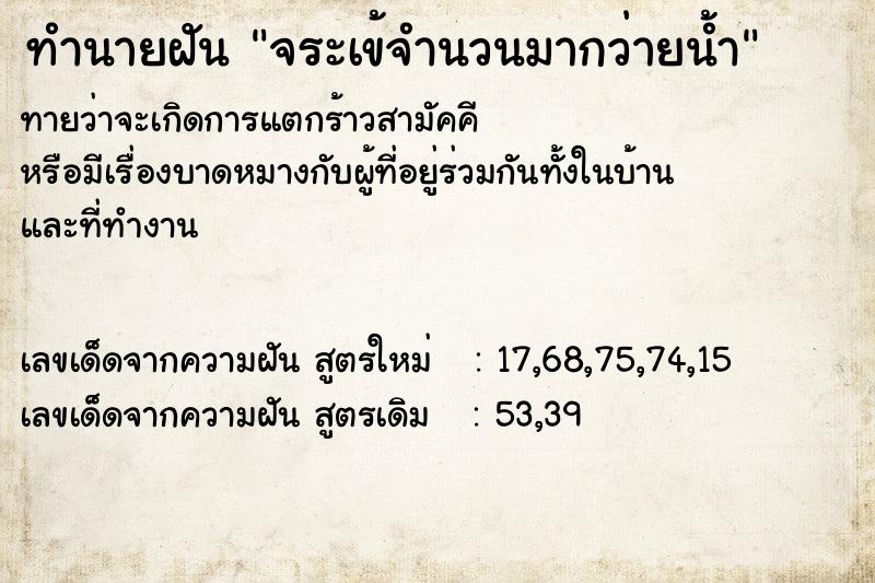 ทำนายฝัน จระเข้จำนวนมากว่ายน้ำ