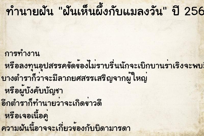 ทำนายฝัน ฝันเห็นผึ้งกับแมลงวัน