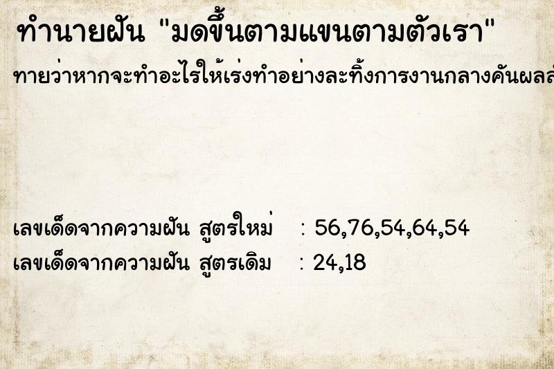 ทำนายฝัน มดขึ้นตามแขนตามตัวเรา