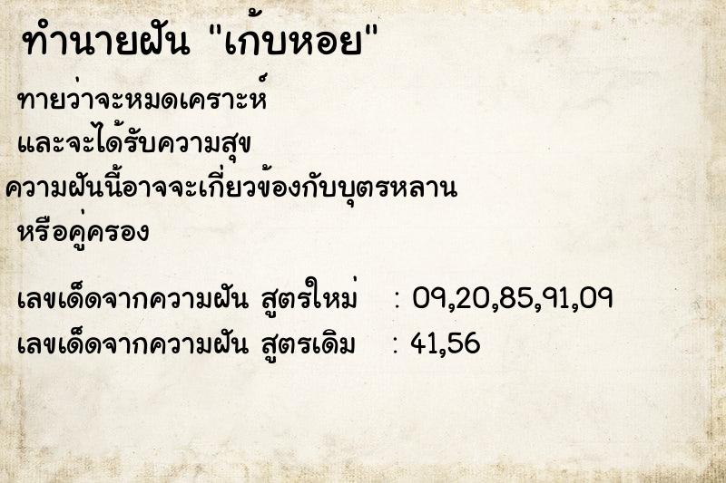 ทำนายฝัน เก้บหอย