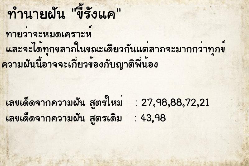 ทำนายฝัน ขี้รังแค