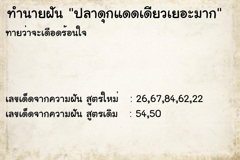 ทำนายฝัน ปลาดุกแดดเดียวเยอะมาก