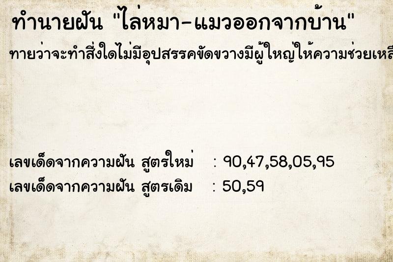 ทำนายฝัน ไล่หมา-แมวออกจากบ้าน