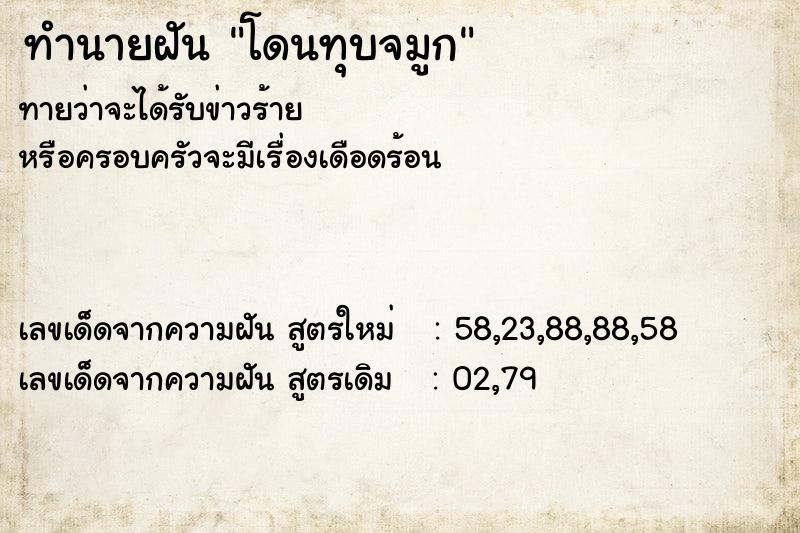 ทำนายฝัน โดนทุบจมูก